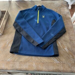 Spyder Navy and Black Quarter-Zip Top